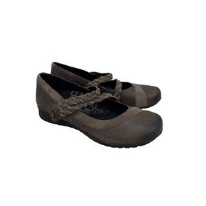 Aetrex Ada Comfort Wedge Leather Braided Mary Jane Shoes Womens size 39 US 8.5